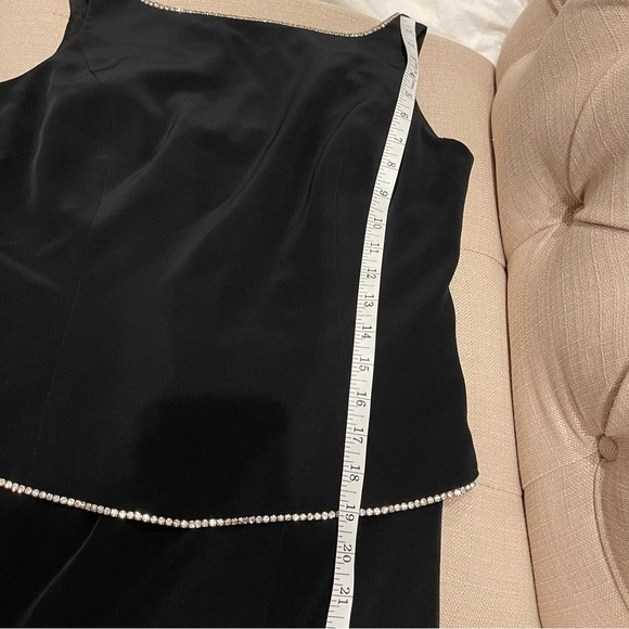 Jones New York Evening Form fitting Rhinestone Embellished Black Maxi Dress Sz 6 - Picture 8 of 12